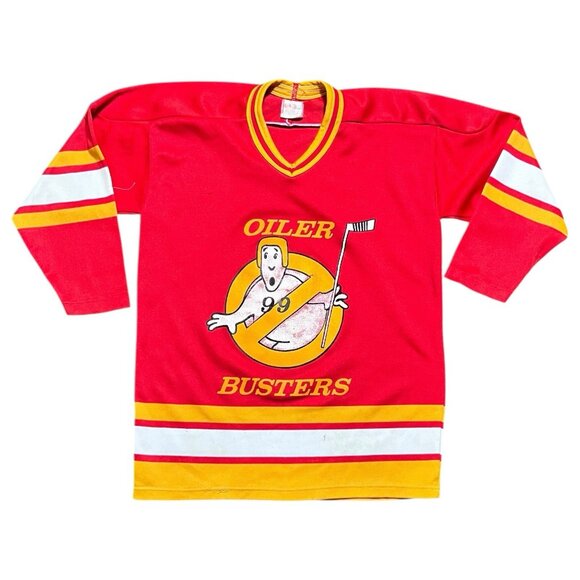 CCM Other - Vintage Rare 80s Calgary Flames Gretzky Oilers Busters Hockey Jersey Youth Large